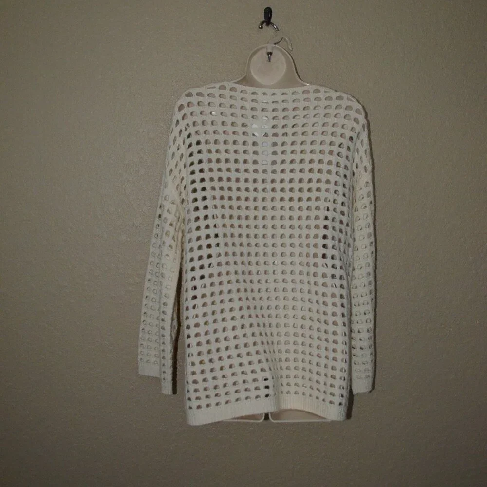 NWT $945 SABLYN Ivory Rumi Knit Cashmere V-Neck Long Sleeve Sweater